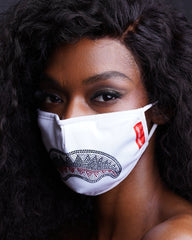 TRINITY DIAMOND SHARK (WHT) POLYESTER FACE MASK