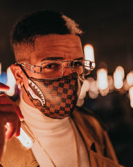 SHARKS IN PARIS VEGAN LEATHER FACE MASK