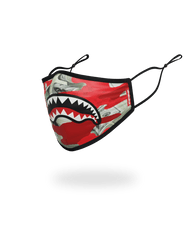 ADULT MONEY CAMO (RED) FORM-FITTING FACE MASK