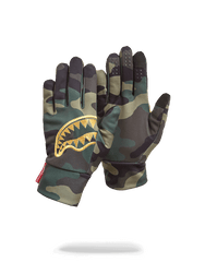 GOLD STENCIL CAMO GLOVES