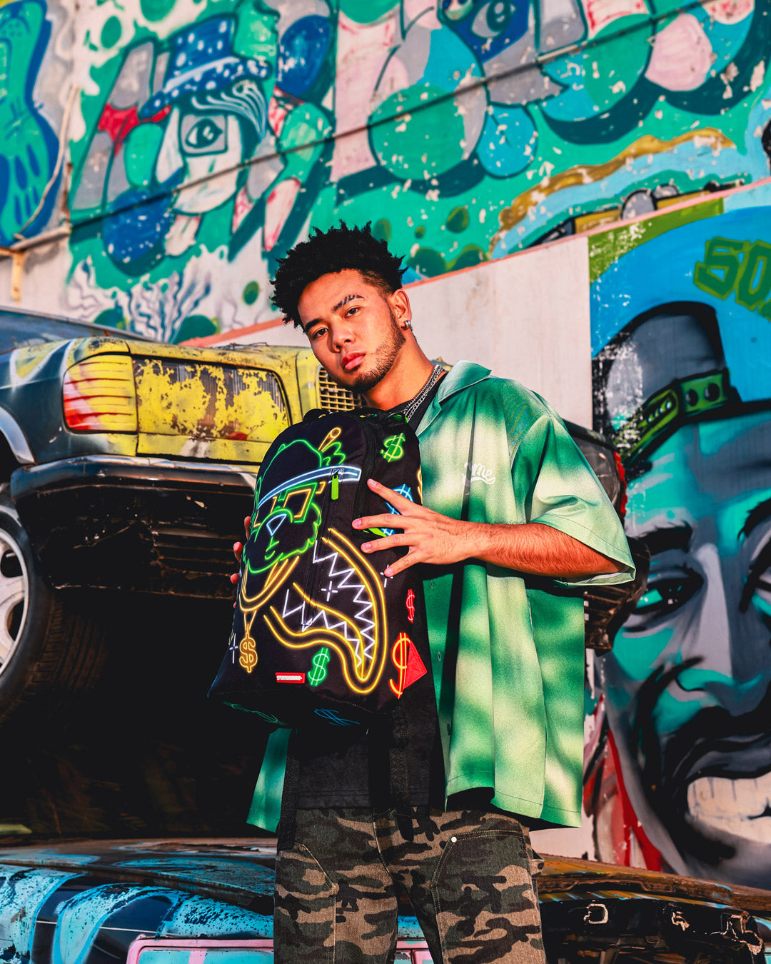 MONEY BEAR CITY LIGHTS BACKPACK