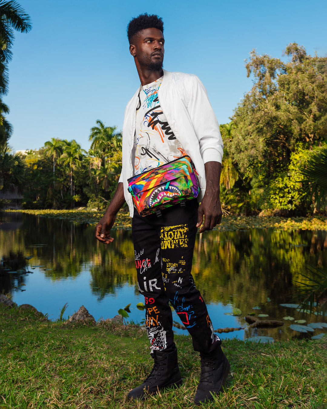 SHARKS IN PARIS CITY STREAKS CARGO CROSSBODY