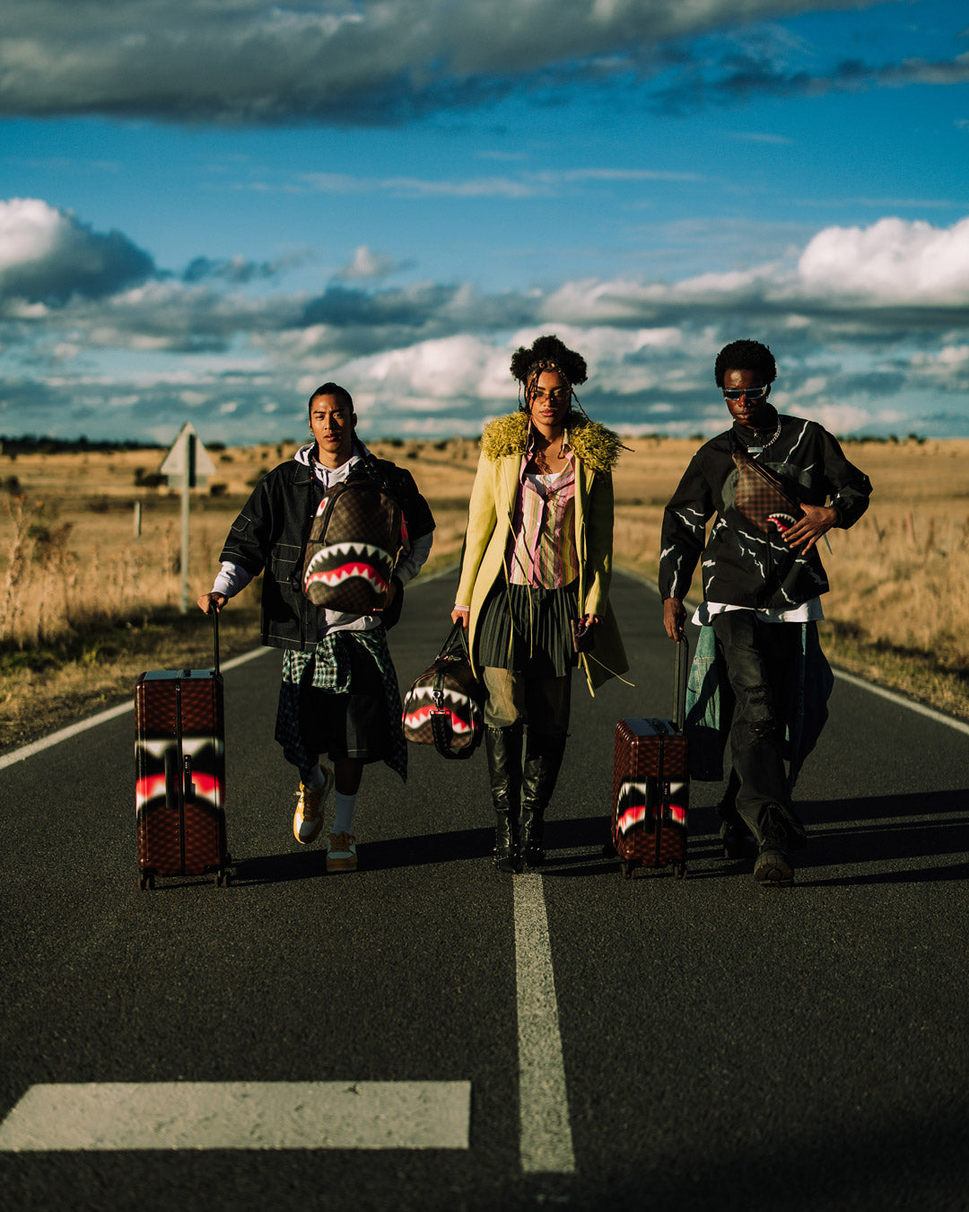 SHARKS IN PARIS BLUR EFFECT CARRY-ON LUGGAGE