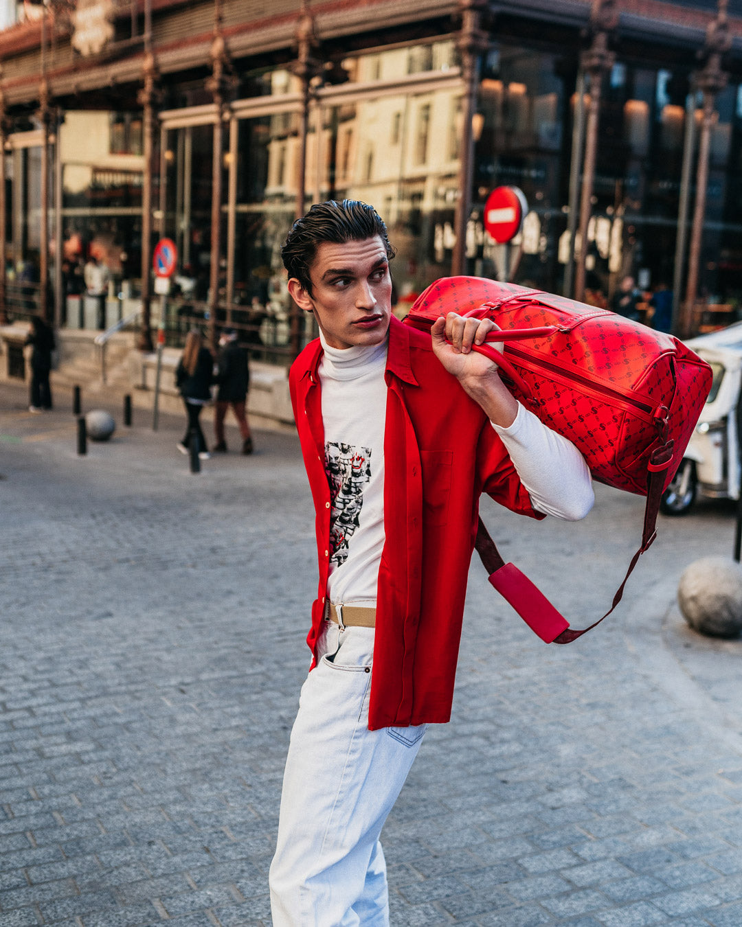 MONEY PATTERN BRICK DUFFLE