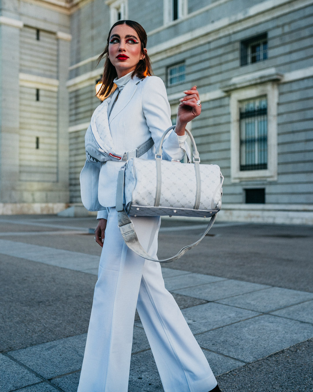 MONEY PATTERN POWDER MINI DUFFLE