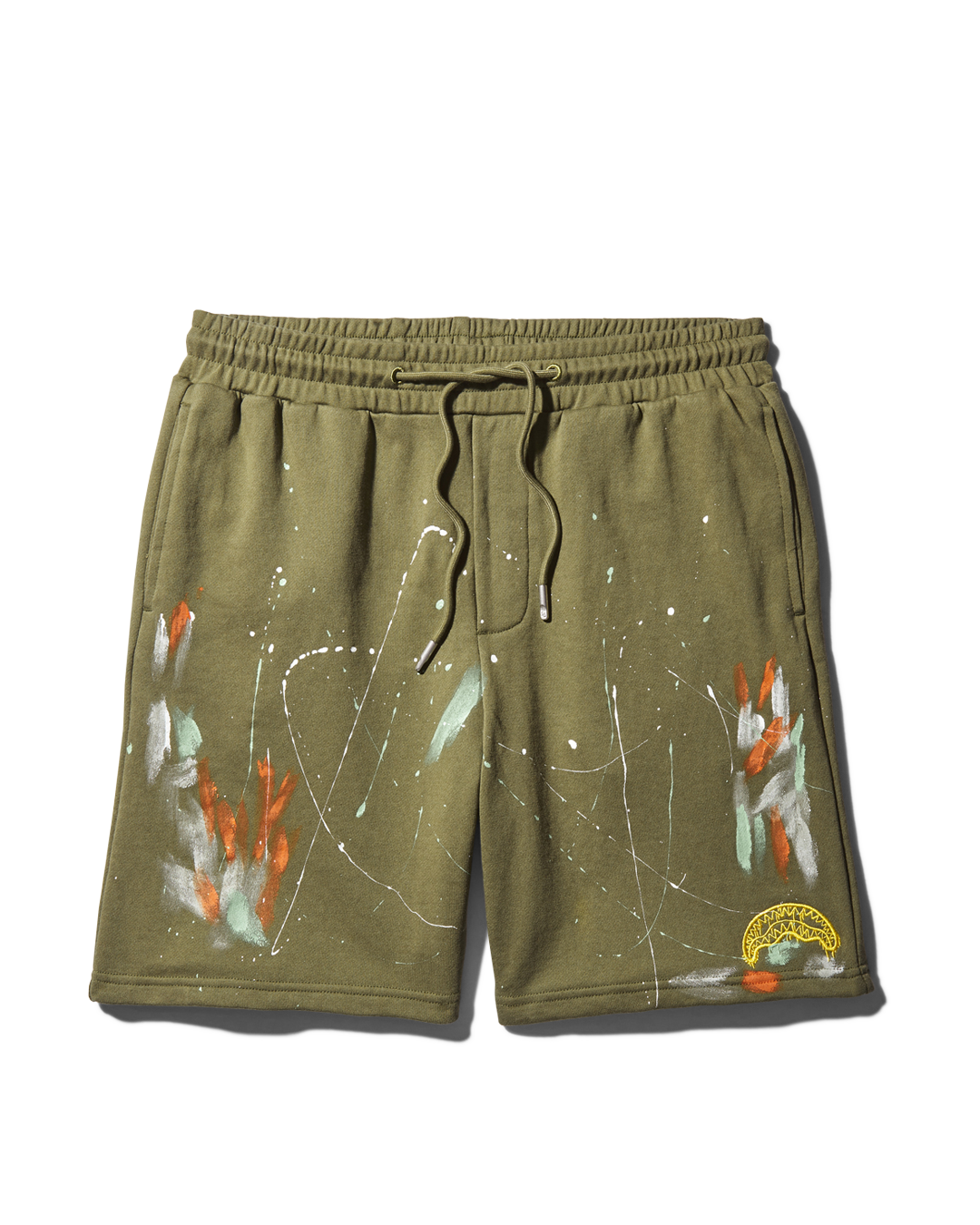 PAINT SPLAT KNIT SHORTS (GREEN)