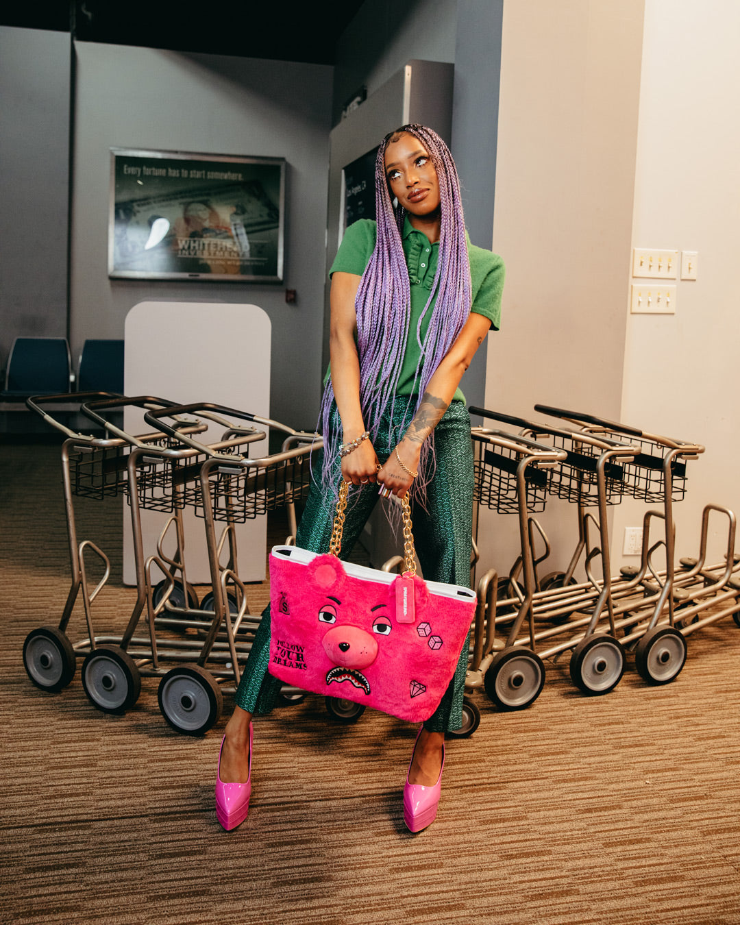 PLUSH MONEYBEAR TOTE (PINK)