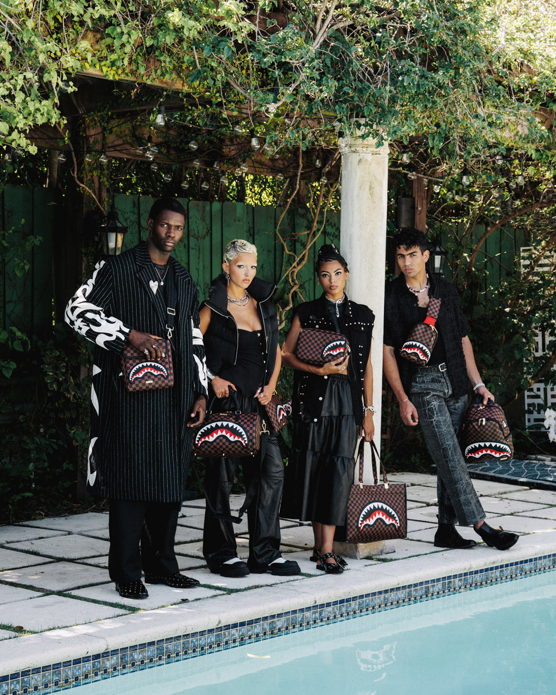 SAWTOOTH SHARKS IN PARIS ONE-STRAP SLING