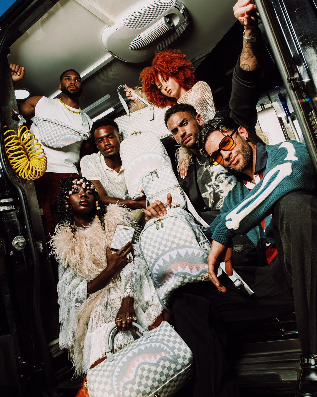 KNIT SHARKS IN PARIS IN CREAM WALLET